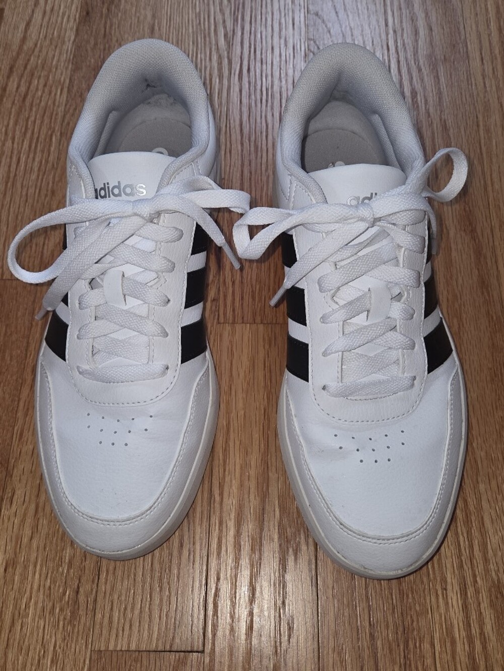 adidas Hoops 3.0 Low White Black Sneakers - Women’s Size 8.5